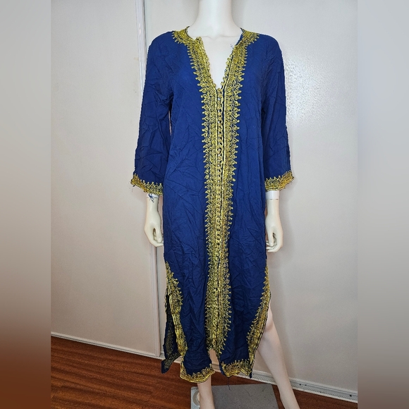 Other - Elegant Blue and Gold Women's Swim Cover-Up Size S